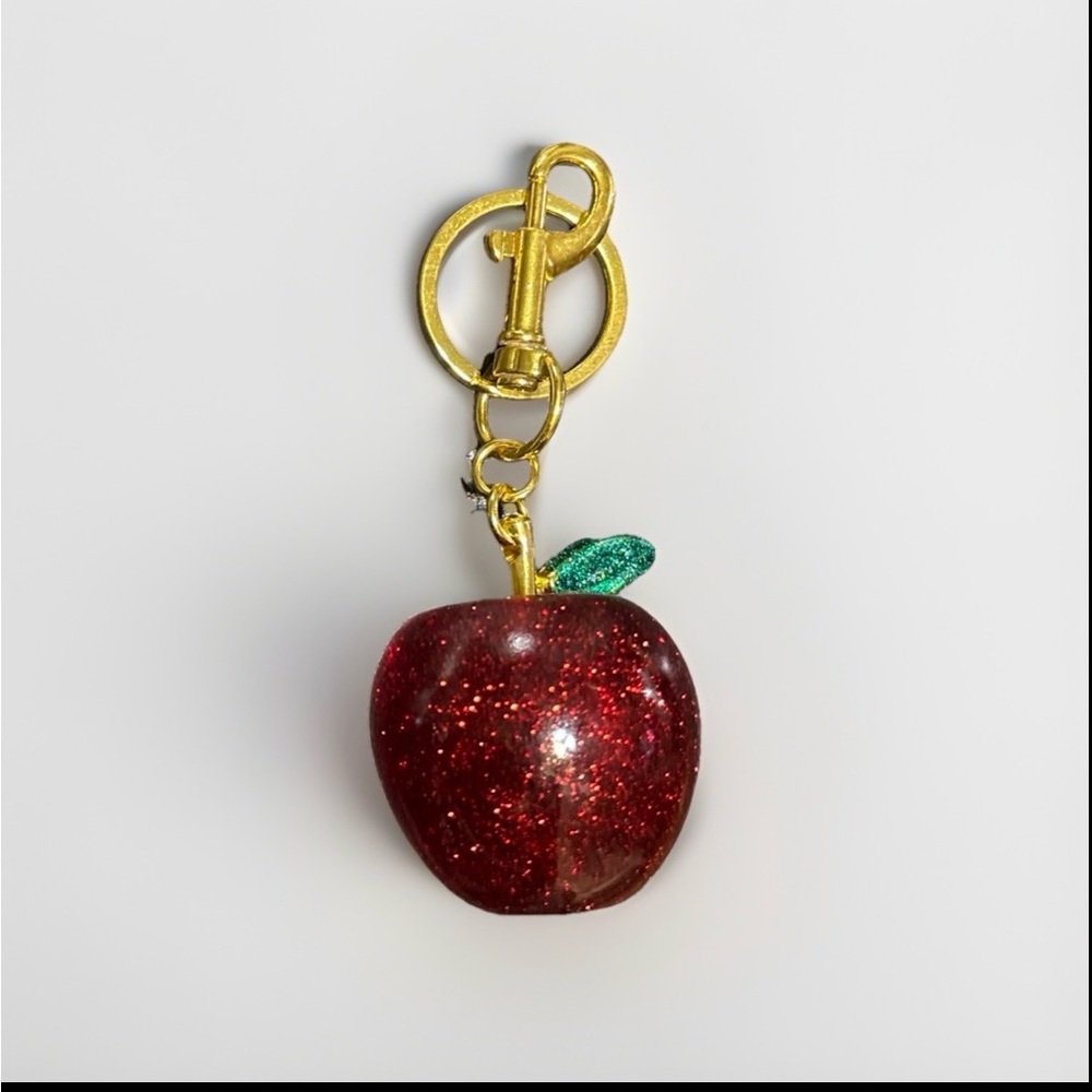 Red Glitter Apple Keychain